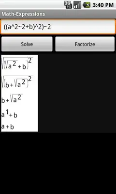 Expressions and Equations android App screenshot 0